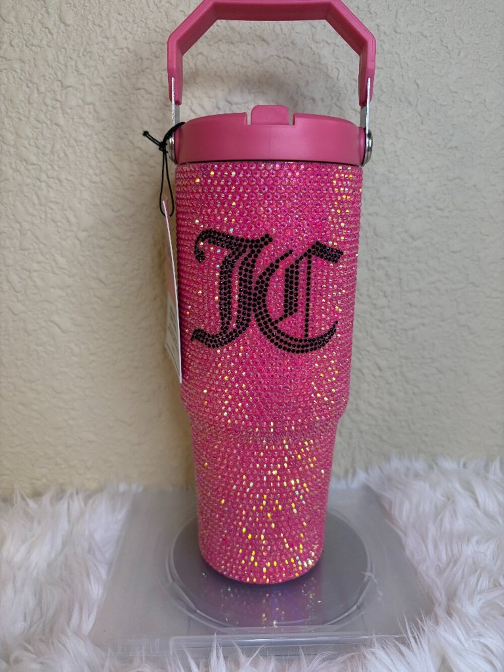 Juicy Couture Pink Rhinestone 30 oz Travel Mug Tumbler NWT